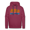 Premium Alta, Utah Hoodie - Retro Mountain & Birds Premium Men's Alta Sweatshirt / Hoodie - burgundy