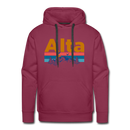 Premium Alta, Utah Hoodie - Retro Mountain & Birds Premium Men's Alta Sweatshirt / Hoodie - burgundy