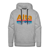 Premium Alta, Utah Hoodie - Retro Mountain & Birds Premium Men's Alta Sweatshirt / Hoodie - heather grey