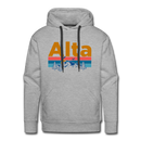 Premium Alta, Utah Hoodie - Retro Mountain & Birds Premium Men's Alta Sweatshirt / Hoodie - heather grey