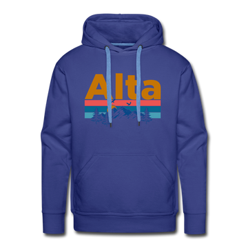 Premium Alta, Utah Hoodie - Retro Mountain & Birds Premium Men's Alta Sweatshirt / Hoodie - royalblue