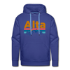 Premium Alta, Utah Hoodie - Retro Mountain & Birds Premium Men's Alta Sweatshirt / Hoodie - royalblue