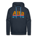 Premium Alta, Utah Hoodie - Retro Mountain & Birds Premium Men's Alta Sweatshirt / Hoodie - navy