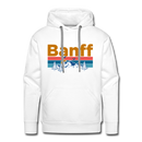 Premium Banff, Canada Hoodie - Retro Mountain & Birds Premium Men's Banff Sweatshirt / Hoodie - white