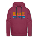 Premium Banff, Canada Hoodie - Retro Mountain & Birds Premium Men's Banff Sweatshirt / Hoodie - burgundy