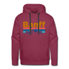 Premium Banff, Canada Hoodie - Retro Mountain & Birds Premium Men's Banff Sweatshirt / Hoodie - burgundy