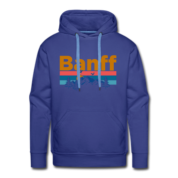 Premium Banff, Canada Hoodie - Retro Mountain & Birds Premium Men's Banff Sweatshirt / Hoodie - royalblue