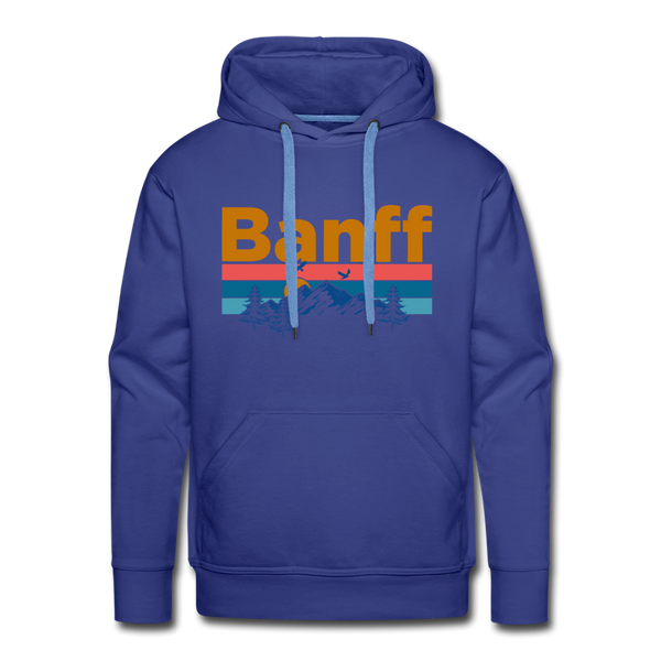 Premium Banff, Canada Hoodie - Retro Mountain & Birds Premium Men's Banff Sweatshirt / Hoodie - royalblue