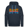 Premium Banff, Canada Hoodie - Retro Mountain & Birds Premium Men's Banff Sweatshirt / Hoodie