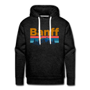 Premium Banff, Canada Hoodie - Retro Mountain & Birds Premium Men's Banff Sweatshirt / Hoodie - charcoal grey