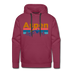 Premium Aspen, Colorado Hoodie - Retro Mountain & Birds Premium Men's Aspen Sweatshirt / Hoodie - burgundy