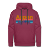 Premium Aspen, Colorado Hoodie - Retro Mountain & Birds Premium Men's Aspen Sweatshirt / Hoodie - burgundy