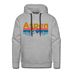 Premium Aspen, Colorado Hoodie - Retro Mountain & Birds Premium Men's Aspen Sweatshirt / Hoodie - heather grey
