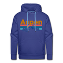 Premium Aspen, Colorado Hoodie - Retro Mountain & Birds Premium Men's Aspen Sweatshirt / Hoodie - royalblue