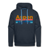Premium Aspen, Colorado Hoodie - Retro Mountain & Birds Premium Men's Aspen Sweatshirt / Hoodie - navy