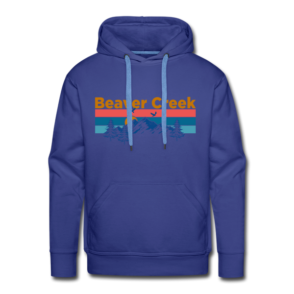 Premium Beaver Creek, Colorado Hoodie - Retro Mountain & Birds Premium Men's Beaver Creek Sweatshirt / Hoodie - royalblue
