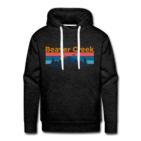 Premium Beaver Creek, Colorado Hoodie - Retro Mountain & Birds Premium Men's Beaver Creek Sweatshirt / Hoodie - charcoal grey