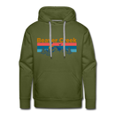 Premium Beaver Creek, Colorado Hoodie - Retro Mountain & Birds Premium Men's Beaver Creek Sweatshirt / Hoodie - olive green
