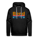 Premium Bend, Oregon Hoodie - Retro Mountain & Birds Premium Men's Bend Sweatshirt / Hoodie - black