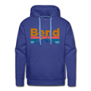 Premium Bend, Oregon Hoodie - Retro Mountain & Birds Premium Men's Bend Sweatshirt / Hoodie - royalblue