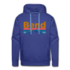 Premium Bend, Oregon Hoodie - Retro Mountain & Birds Premium Men's Bend Sweatshirt / Hoodie - royalblue