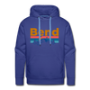 Premium Bend, Oregon Hoodie - Retro Mountain & Birds Premium Men's Bend Sweatshirt / Hoodie