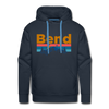 Premium Bend, Oregon Hoodie - Retro Mountain & Birds Premium Men's Bend Sweatshirt / Hoodie - navy