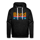 Premium Bend, Oregon Hoodie - Retro Mountain & Birds Premium Men's Bend Sweatshirt / Hoodie - charcoal grey