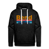 Premium Bend, Oregon Hoodie - Retro Mountain & Birds Premium Men's Bend Sweatshirt / Hoodie - charcoal grey