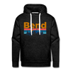 Premium Bend, Oregon Hoodie - Retro Mountain & Birds Premium Men's Bend Sweatshirt / Hoodie
