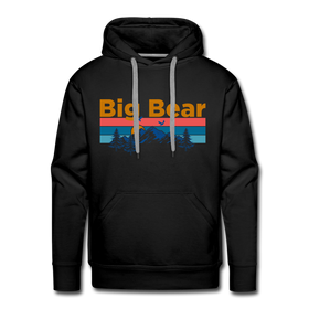 Premium Big Bear, California Hoodie - Retro Mountain & Birds Premium Men's Big Bear Sweatshirt / Hoodie - black