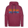 Premium Big Bear, California Hoodie - Retro Mountain & Birds Premium Men's Big Bear Sweatshirt / Hoodie - burgundy