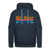 Premium Big Bear, California Hoodie - Retro Mountain & Birds Premium Men's Big Bear Sweatshirt / Hoodie - navy