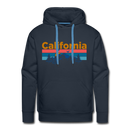 Premium California Hoodie - Retro Mountain & Birds Premium Men's California Sweatshirt / Hoodie - navy
