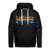 Premium California Hoodie - Retro Mountain & Birds Premium Men's California Sweatshirt / Hoodie - charcoal grey