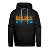 Premium Big Sky, Montana Hoodie - Retro Mountain & Birds Premium Men's Big Sky Sweatshirt / Hoodie - black