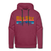 Premium Big Sky, Montana Hoodie - Retro Mountain & Birds Premium Men's Big Sky Sweatshirt / Hoodie - burgundy