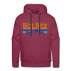 Premium Big Sky, Montana Hoodie - Retro Mountain & Birds Premium Men's Big Sky Sweatshirt / Hoodie - burgundy