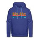Premium Big Sky, Montana Hoodie - Retro Mountain & Birds Premium Men's Big Sky Sweatshirt / Hoodie - royalblue