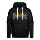 Premium Big Sky, Montana Hoodie - Retro Mountain & Birds Premium Men's Big Sky Sweatshirt / Hoodie - charcoal grey