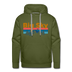 Premium Big Sky, Montana Hoodie - Retro Mountain & Birds Premium Men's Big Sky Sweatshirt / Hoodie - olive green