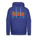 Premium Boise, Idaho Hoodie - Retro Mountain & Birds Premium Men's Boise Sweatshirt / Hoodie - royalblue