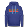 Premium Boise, Idaho Hoodie - Retro Mountain & Birds Premium Men's Boise Sweatshirt / Hoodie