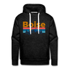 Premium Boise, Idaho Hoodie - Retro Mountain & Birds Premium Men's Boise Sweatshirt / Hoodie - charcoal grey