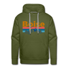 Premium Boise, Idaho Hoodie - Retro Mountain & Birds Premium Men's Boise Sweatshirt / Hoodie - olive green