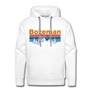 Premium Bozeman, Montana Hoodie - Retro Mountain & Birds Premium Men's Bozeman Sweatshirt / Hoodie - white