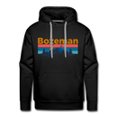 Premium Bozeman, Montana Hoodie - Retro Mountain & Birds Premium Men's Bozeman Sweatshirt / Hoodie - black