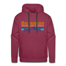 Premium Bozeman, Montana Hoodie - Retro Mountain & Birds Premium Men's Bozeman Sweatshirt / Hoodie - burgundy