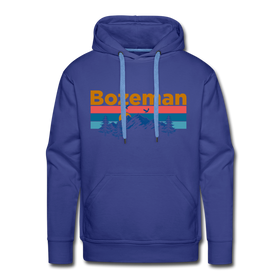 Premium Bozeman, Montana Hoodie - Retro Mountain & Birds Premium Men's Bozeman Sweatshirt / Hoodie - royalblue