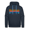 Premium Bozeman, Montana Hoodie - Retro Mountain & Birds Premium Men's Bozeman Sweatshirt / Hoodie - navy
